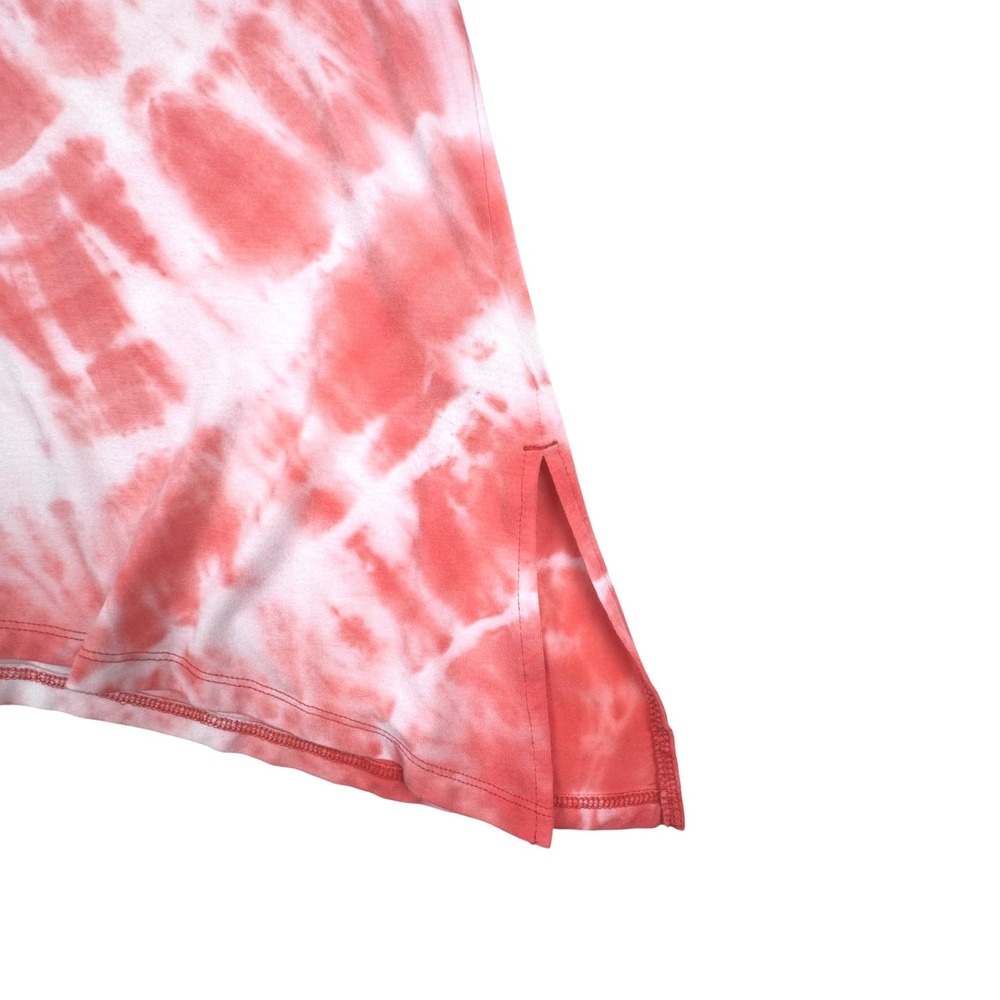 Soft Surroundings Tie Dye Tunic Top S‎ Coral Jersey Stretch Asymmetrical Resort - Picture 6 of 12